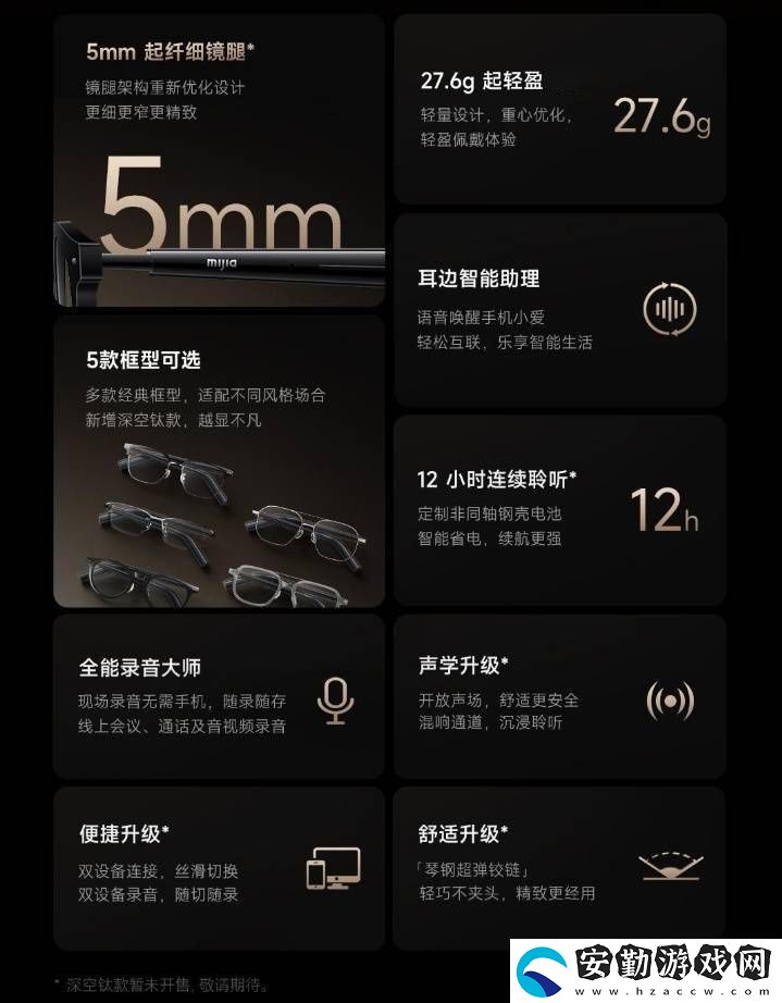 小米MIJIA智能音頻眼鏡2眾籌上線