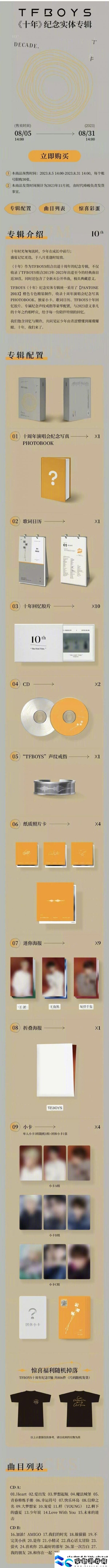 TFBOYS十年紀念專輯配置有哪些